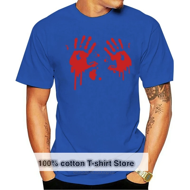 

Bloody Hand Prints Horror Halloween Scary Blood Murder T Shirt Street Wear Fashion Tee Shirt