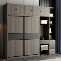 sliding door wardrobe with dresser integrated with modern simple and economical household bedroom nordic simple wardrobe