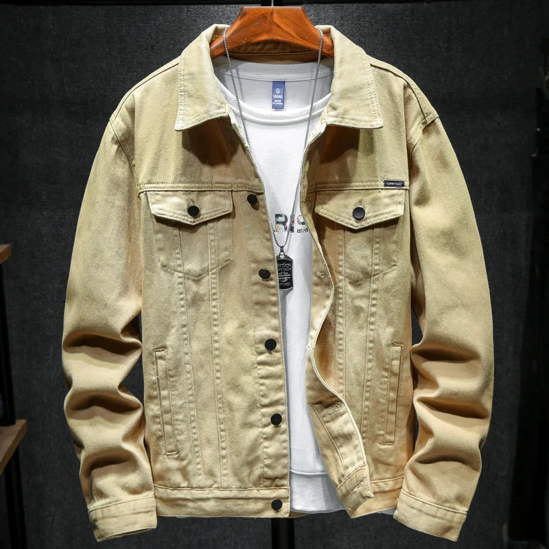 

The 2022 four seasons new denim jacket jacket men's tall clothes still go with everything