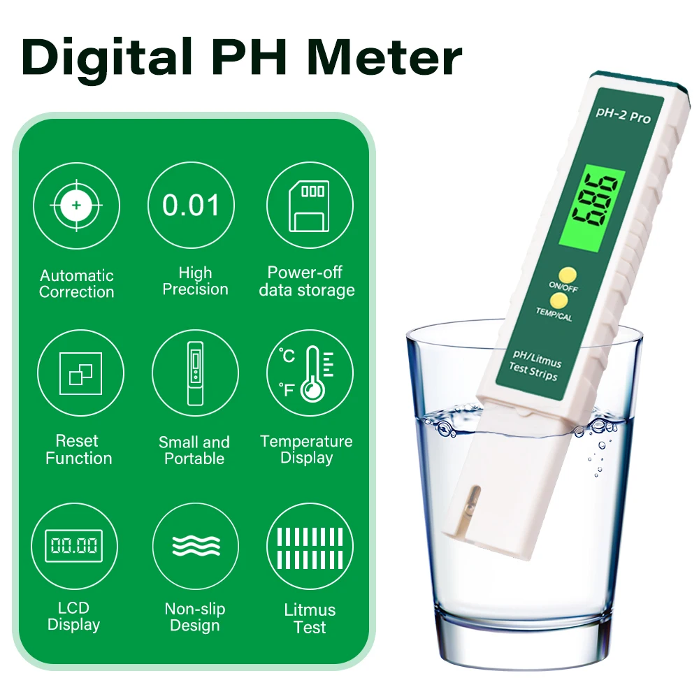 Цифровой лабораторный измеритель PH PH-2 Pro ручка для тестирования воды 0 01 00-16.00