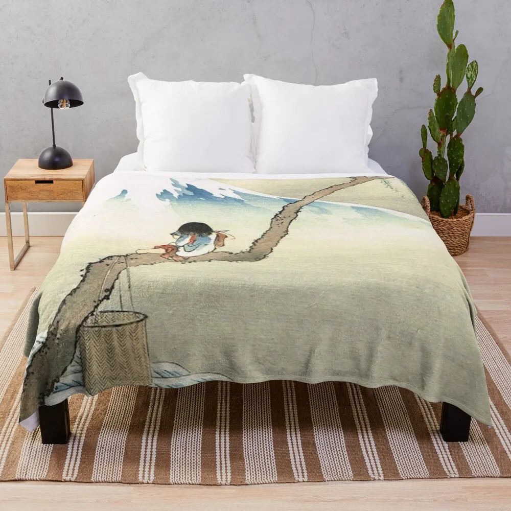 Katsushika Hokusai Boy Viewing Mount Fuji Классическое японское одеяло с рисунком Дизайнерские