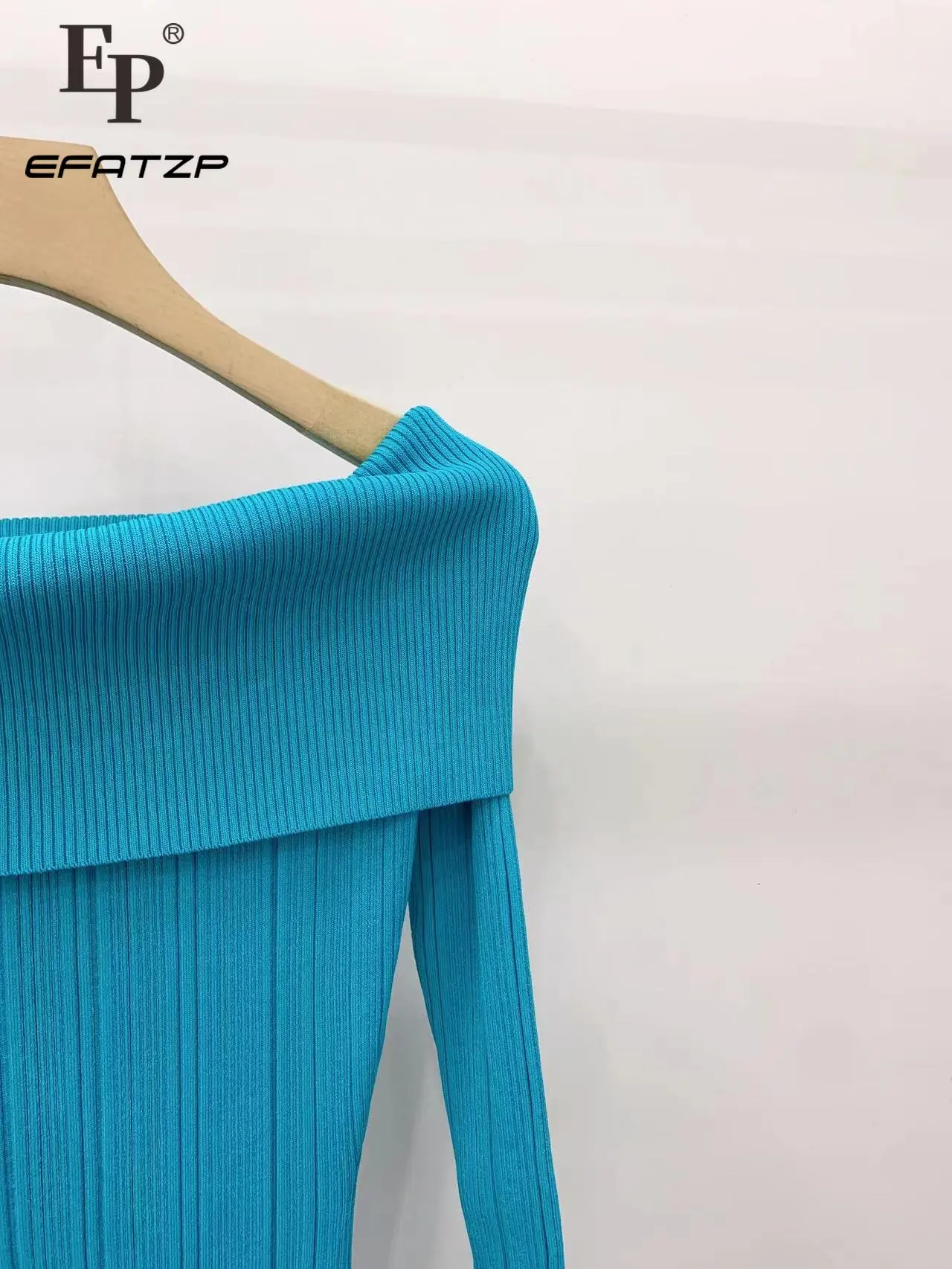 

Элегантное трикотажное платье с расклешенными рукавами, Новинка осени 2023, модное облегающее женское платье с длинными рукавами