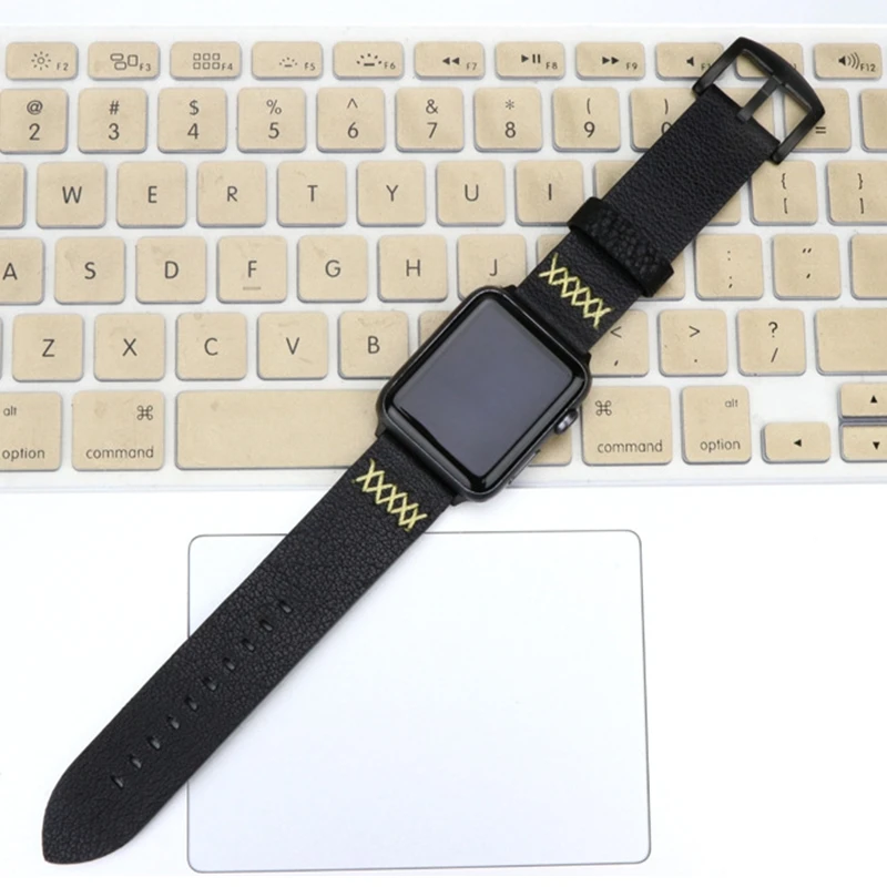 Leather strap for Apple watch band 44mm 40mm 42mm 38mm luxury Genuine Leather watchband belt bracelet iwatch serie 5 4 3 se 6 7