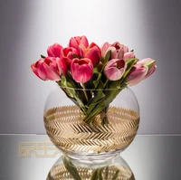 germany 22k gold pure hand carved crystal glass vase flower arrangement wind lamp fish tank handicraft fruit plate