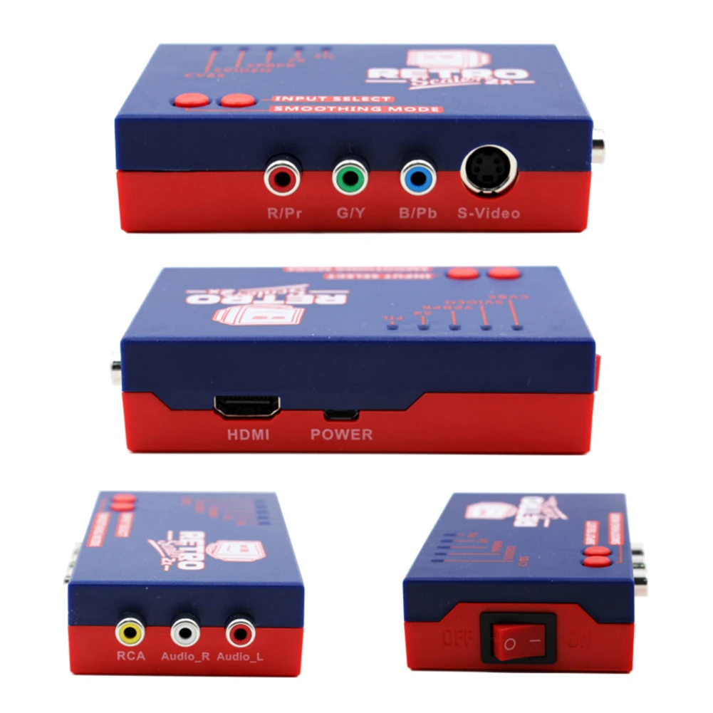

2x HD Converter A/V to Hdmi-compatible Converter HD Transverter No Delay Zero Lag Device Compatible with SuperFamicom Dreamcast