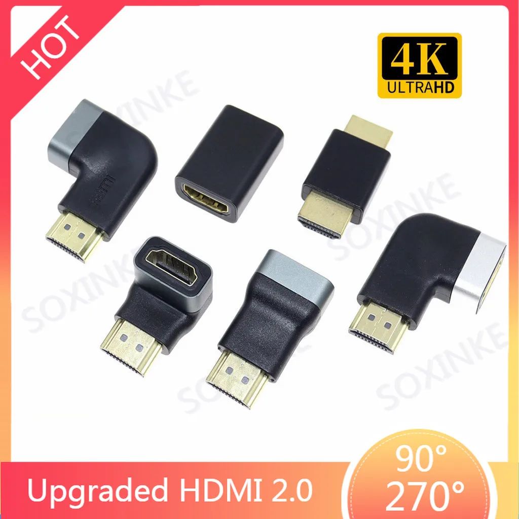 

HDMI Adapter 90 270 Degree Right Angle 4K HDMI Extender HDMI Male to Female Cable Connector for HDTV PS4 HDMI Converter