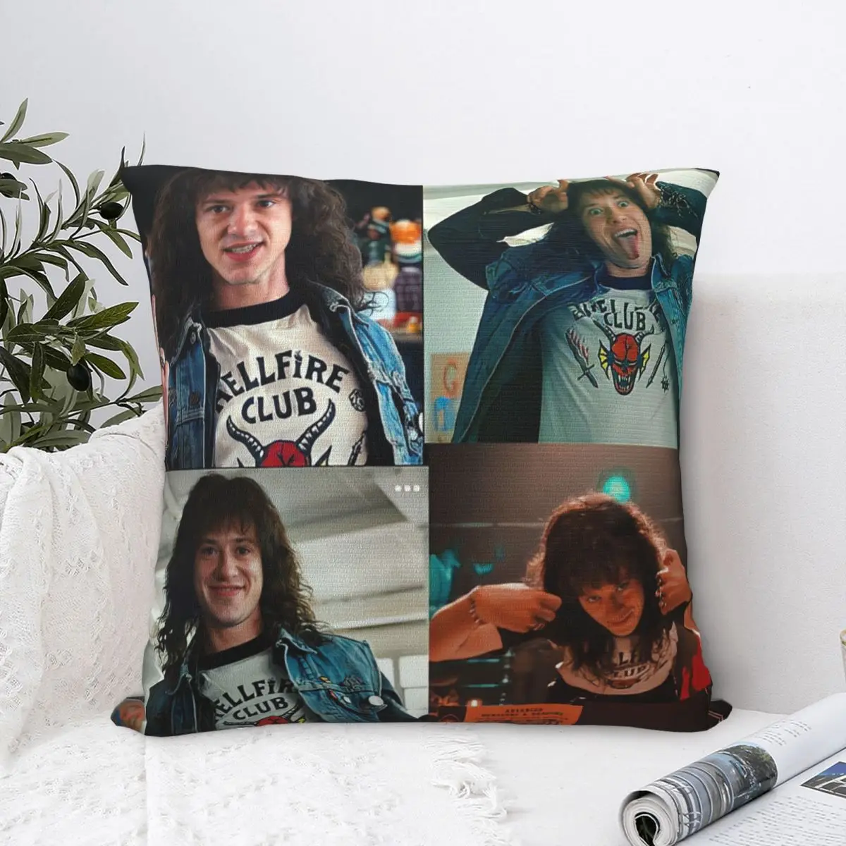 

Eddie Munson Polyester Cushion Cover Stranger Things Home Office Decorative Breathable Coussincase