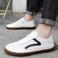 genuine leather shoes man shoes handmade mesh shoes big size slip on flats breathable casual shoes high quality sandals walking