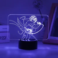anime demon slayer led night light kimetsu no yaiba uzui tengen 16 colors lamp for desk deco kid gift can purchase acrylic board