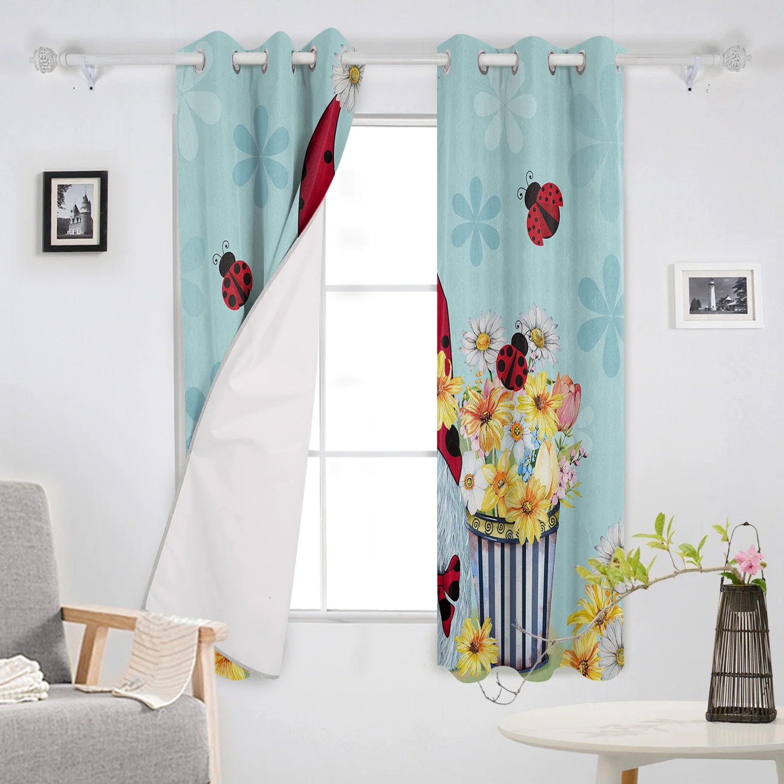 Шторы божья коровка американские пасторальные карликовые занавески для кухни