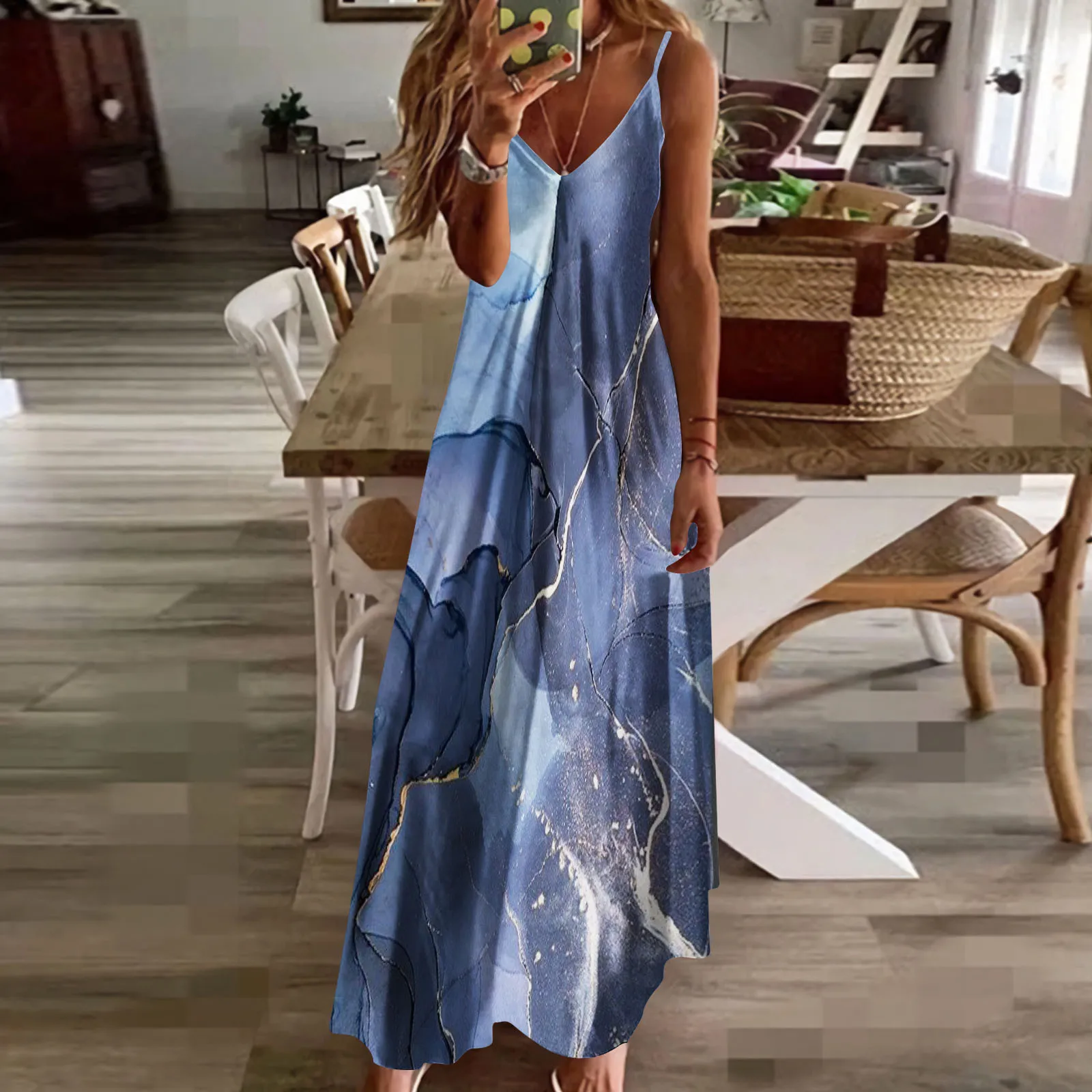 

Dresses For Women Fashion Summer Beach Printed Sleeveless Maxi Dress Slip Boho Floral Shirt Dresses For Women Knit Dress Women