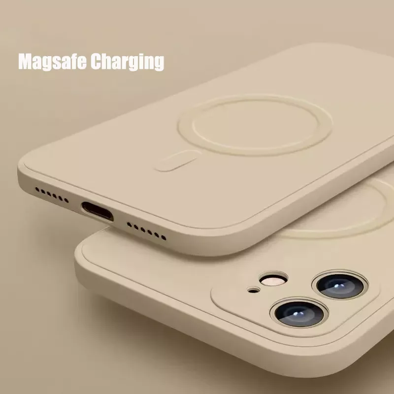 

Factory Direct Selling FOR iPhone 12 Magsafing Case Square Liquid Silicone Cover for iPhone 11 Pro Max 13 Mini X Xs Xr 7 8 Plus