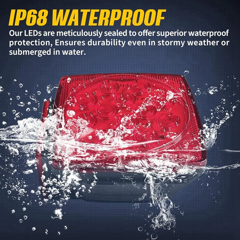 12 В квадратный фотоприцеп строительный комплект погружной IP68 задний габаритный