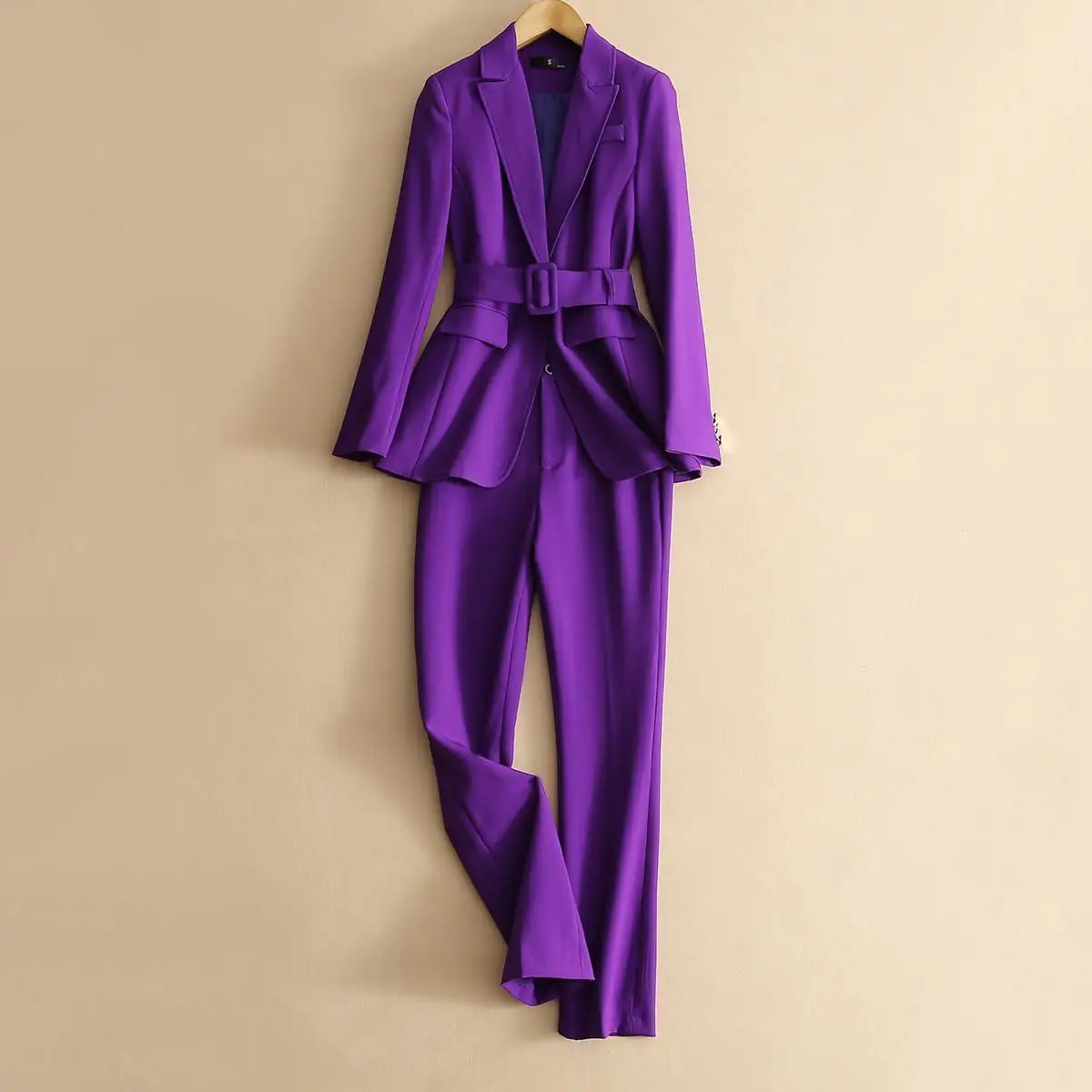 

2020 Autumn Women's Purple Simple Blazer Work Office Ladies Suit Blazer Coat Fashionable Professional Suit Two-piece Suit