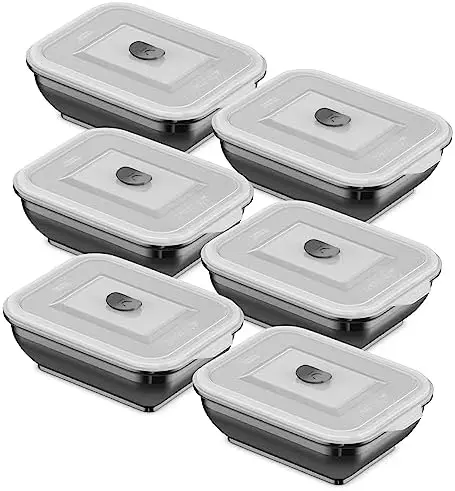 

Collapse-it Silicone Food Storage Containers - BPA Free Airtight Silicone Lids Collapsible Lunch Box Containers - Oven, Microwav