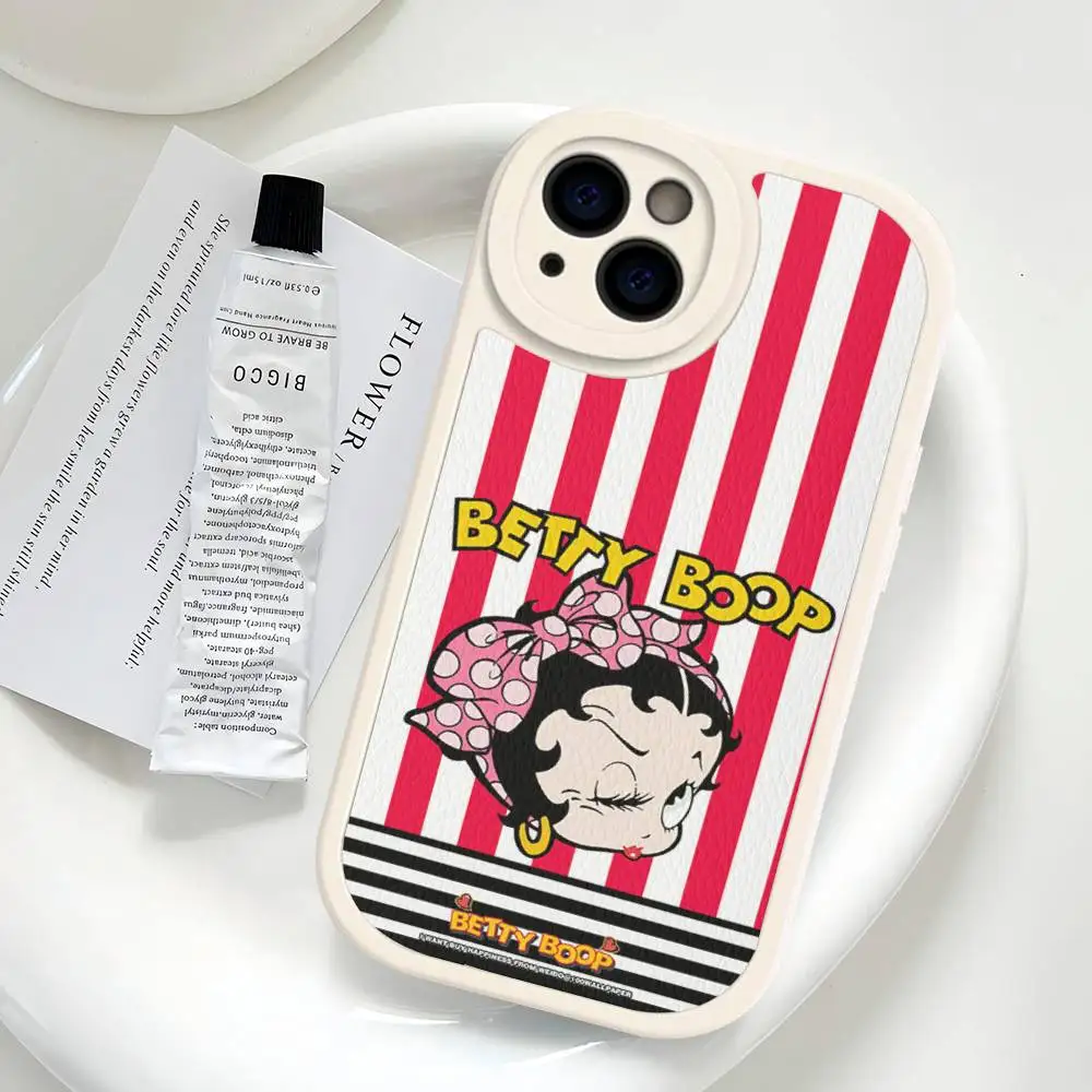 Фото Чехол для телефона B-Betty-Cute-B-Boop для IPhone 11, 12, 13, 14, 15, 16, кожаный чехол Pro Max Plus №5