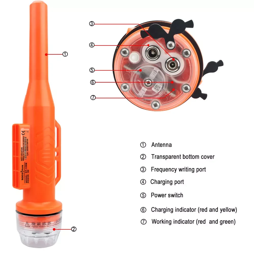 ST-109M Marine Boat Use Fishing Net Position Meter Send AIS Location with Antenna IPX7  GPS Anti-lost Tracker  Locator