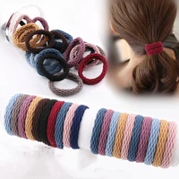 100pcs hair bands korean style bold high elastic jacquard towel ring seamless durable head rope hair rope rubber band hair ring