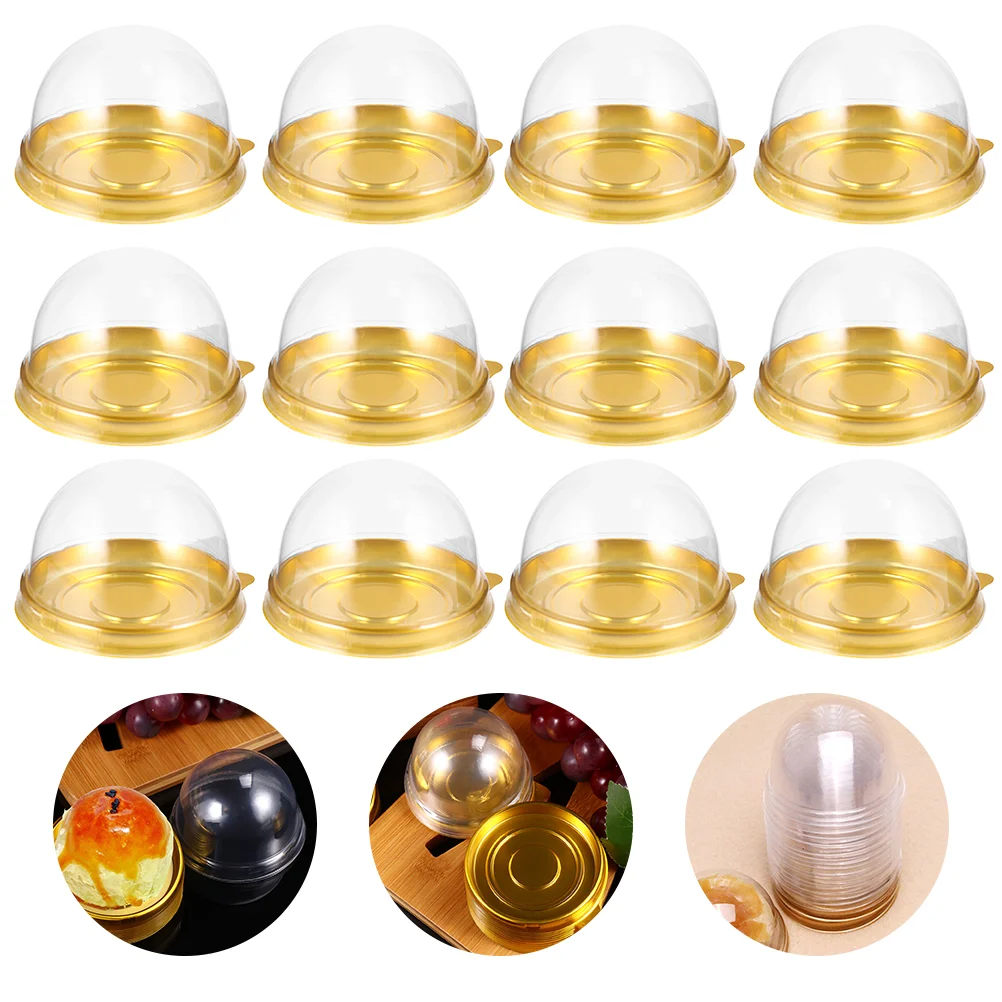

Round Shape Mid-Autumn Festival Moon Cake Tray Dessert Box Golden Bottom Egg Yolk Mooncake Baking Box