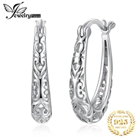 jewelrypalace hollow hearth love 925 sterling silver clip earrings fashion vintage statement circle huggie earrings for women