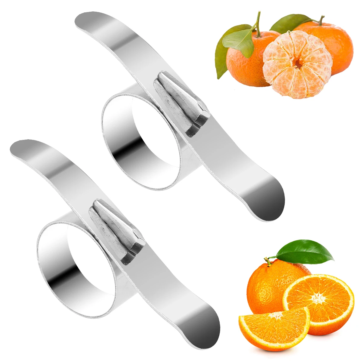 

2PCS Orange Peelers Easy Open Orange Peelers Stainless Steel Lemon Parer Citrus Skin Remover Fruit Peeling Tool Kitchen Gadgets