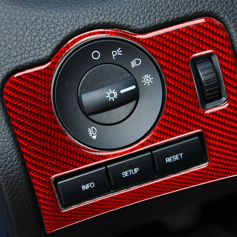 

For Ford Mustang 2009-2013 Car Interior Molding Carbon Fiber Headlight Switch Frame Trim Cover Adjustment Car Sticker