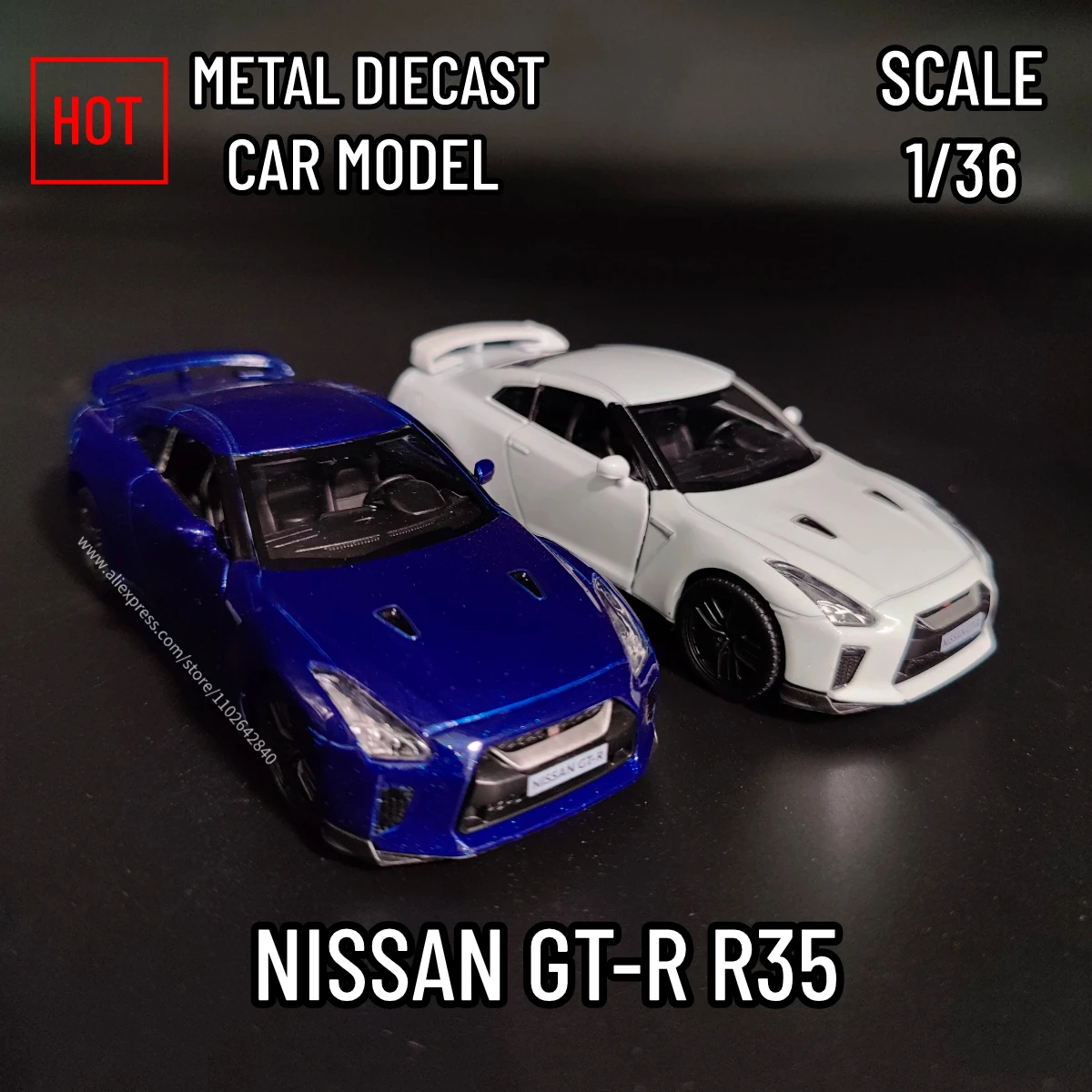 

1:36 Scale NISSAN GT-R R35 Car Model Replica Diecast Vehicle Miniature Home Office Interior Decor Xmas Gift Kid Boy Toy