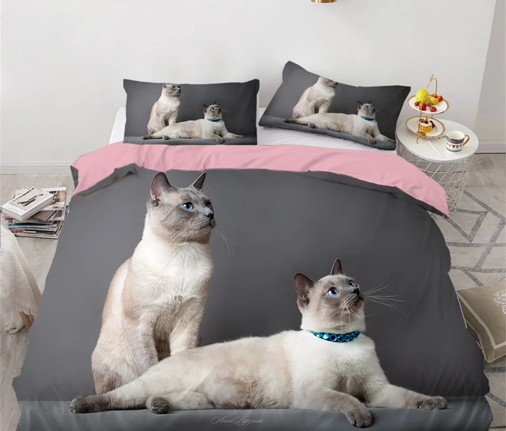 Домашний текстиль с сиамским котом чехол для подушки 3D постельное белье