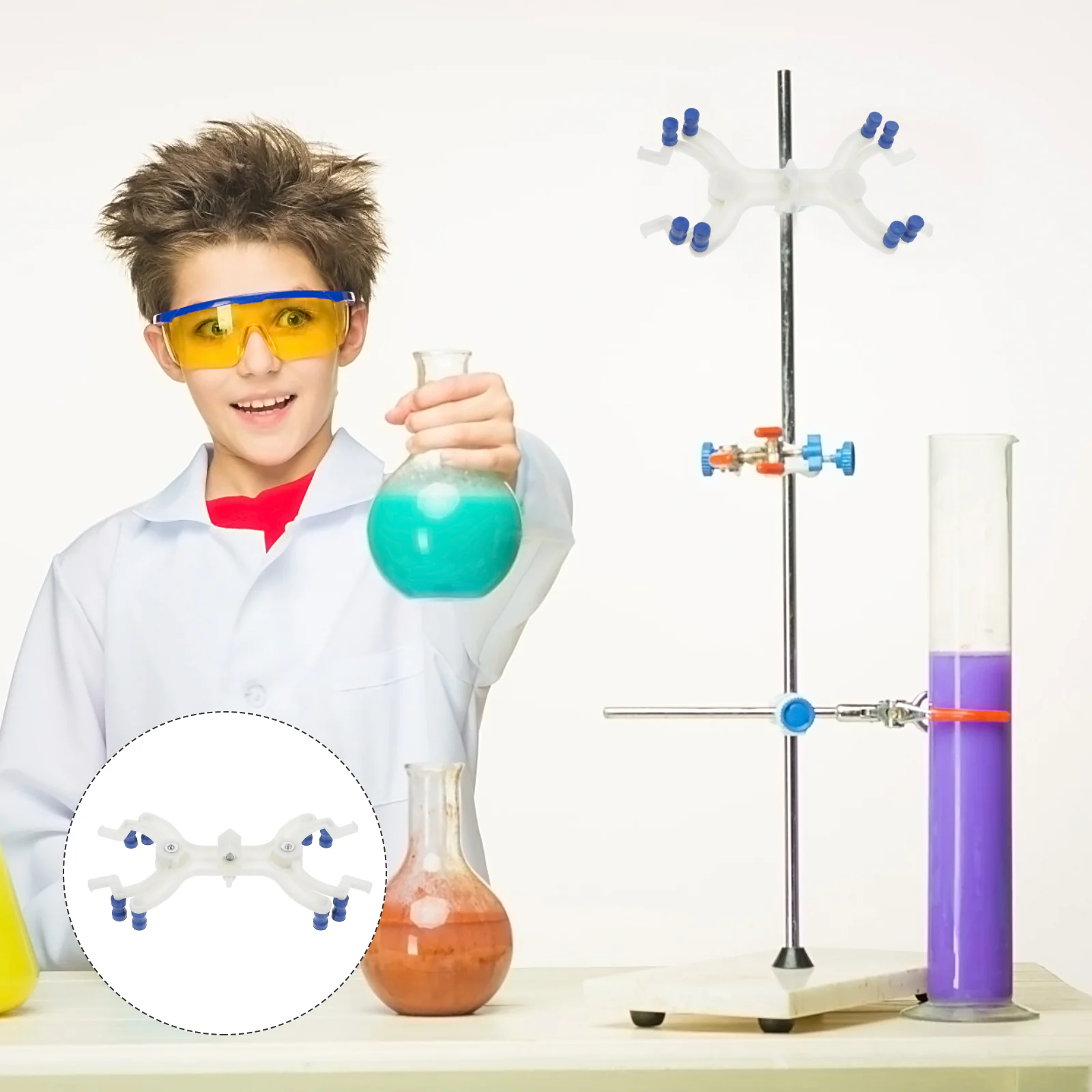 

Plastic Titration Clip Style Clamp Glass Stand Accessory Double Burette Professional Fixture Laboratory Supply Butterflies