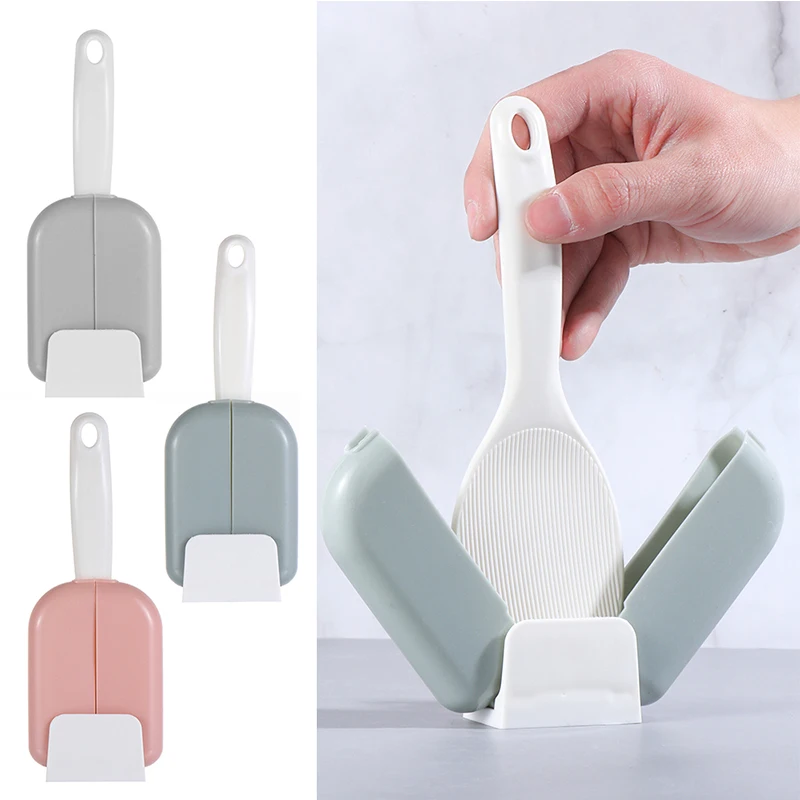 

Household Dust Cover to Play Rice Spoon Creative With Cover Automatic Opening and Closing Can be Vertical Rice Spoon Rack