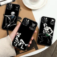 one piece dark style anime phone case for iphone 8 plus se 2020 11 12 13 pro xs max mini xr case black soft silicone cover luffy