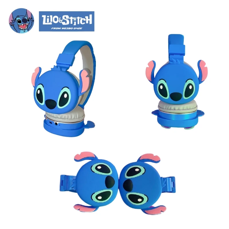 

Стереогарнитура Disney Lilo Stitch с Bluetooth, милые компьютерные мобильные игры с аниме, Беспроводная Bluetooth-гарнитура, подарок для мальчиков и девочек