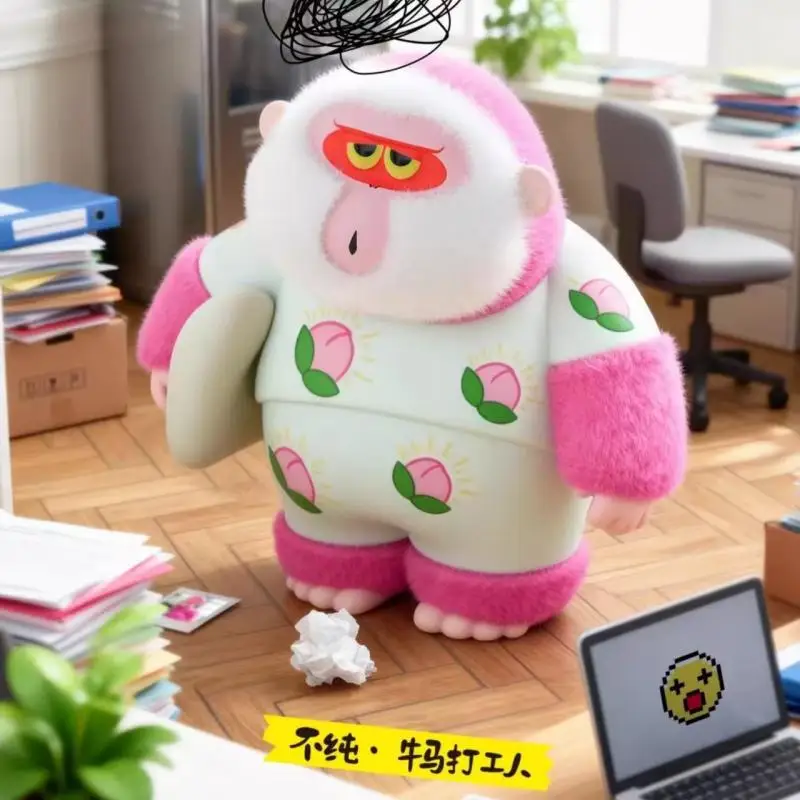 Фото Коллекционная фигурка-сюрприз Bobi Hello Hoho Worker Series Flocked Monkey: модный декор для стола, 8+1 стилей для любителей игрушек №3