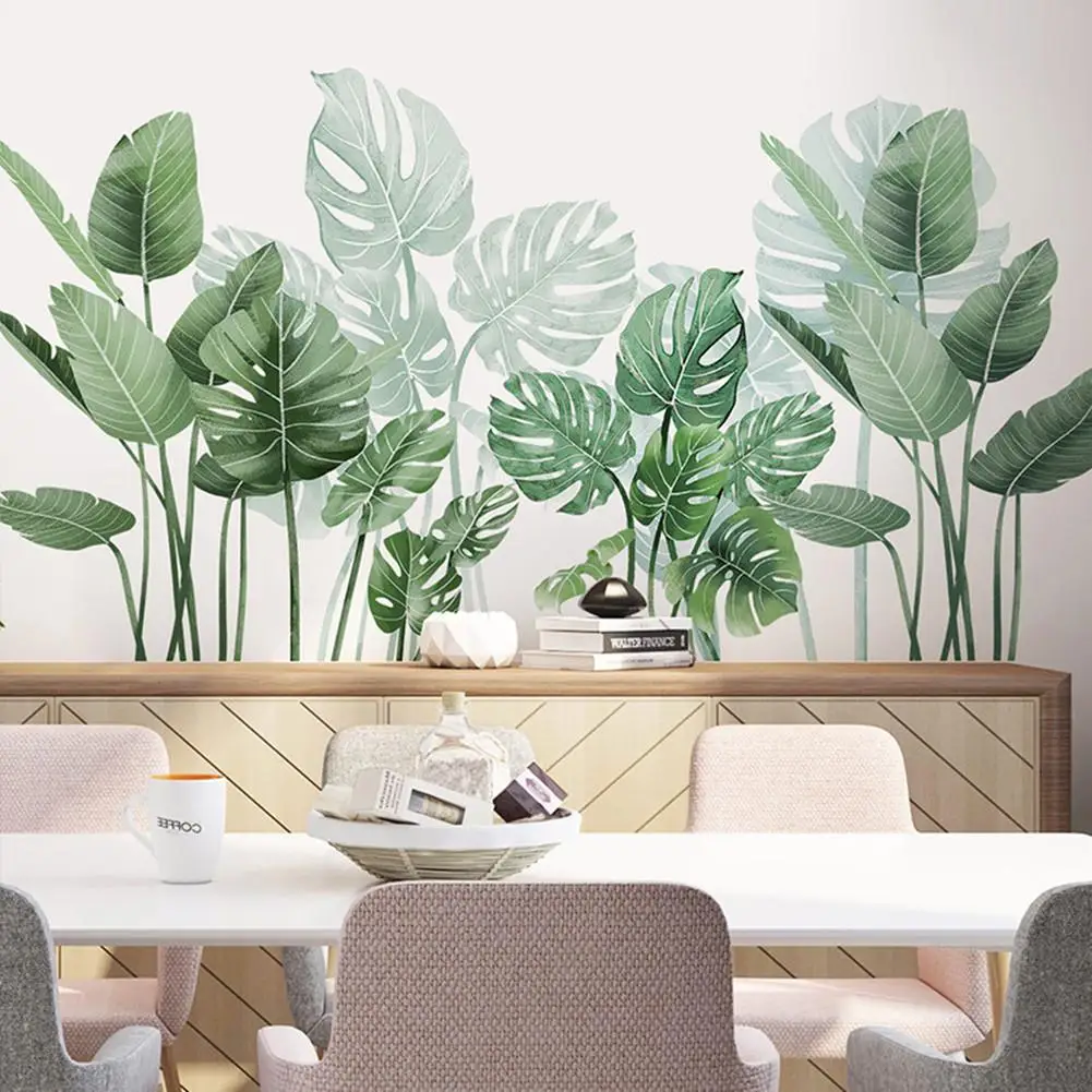 

Green Leaves Plant Wall Stickers Decal Nursery Decor Art Mural for Home