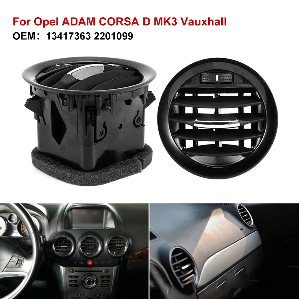 

New Car Air Conditioning A/C Air Vent Cover Outlet Grille Fits For Opel ADAM CORSA D MK3 Vauxhall 13417363 2201099 Black/Chrome