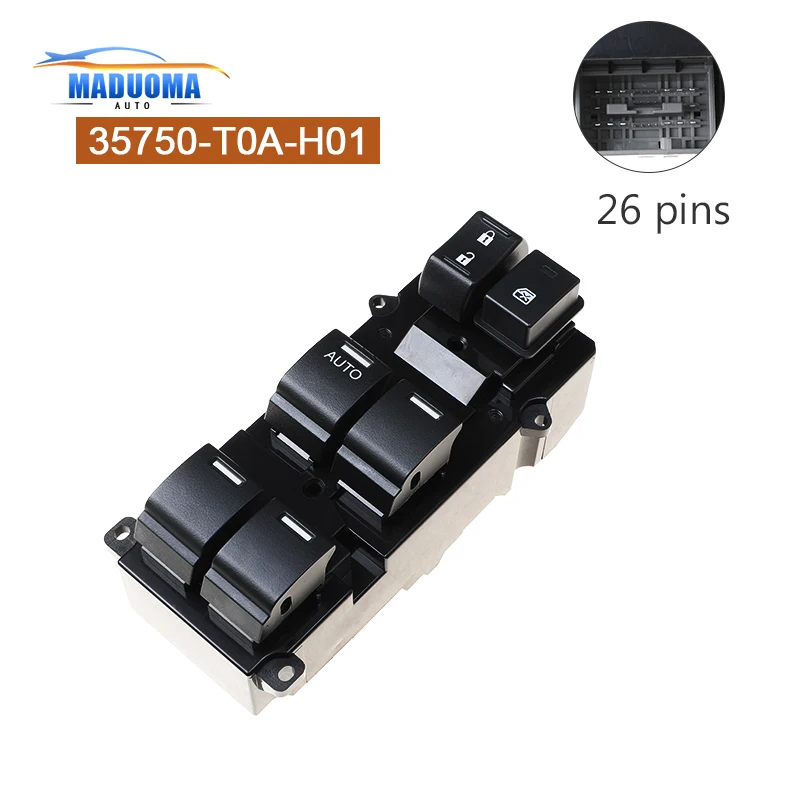 

For Honda CRV 2012 2013 2014 2015 CIVIC 2012-2017 LHD Front Power Master Window Switch 35750-T0A-H01 35750T0AH01 35750-T0A-H01