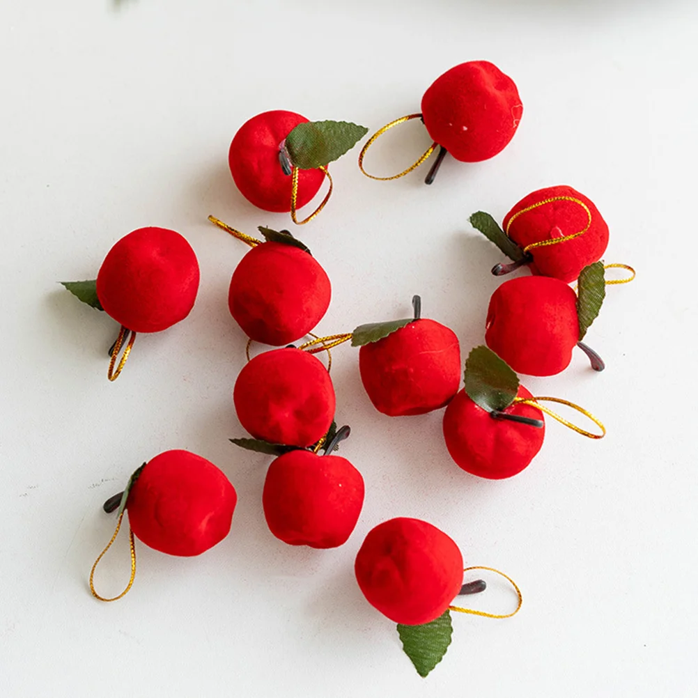 60 шт. мини красные яблоки рождественская елка кулон украшения аксессуары пена