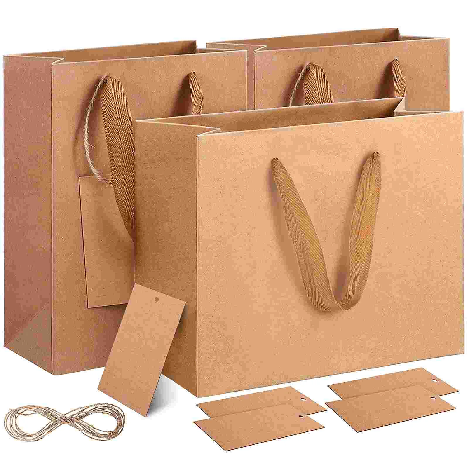 

Gift Paper Kraftbrown Handlestreat Shopping Wedding Goodie Tote Wraptags Wrapping Candy Party Holiday Birthday Christmas Grocery