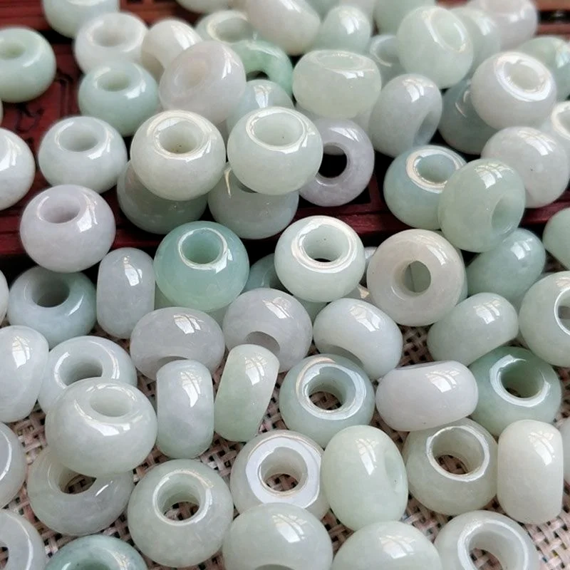 

10pc Myanmar Jadeite Abacus Beads For Jewelry Making Diy Bracelet Charms Necklace Pendant Jades Donut Bead Jewellery Accessories