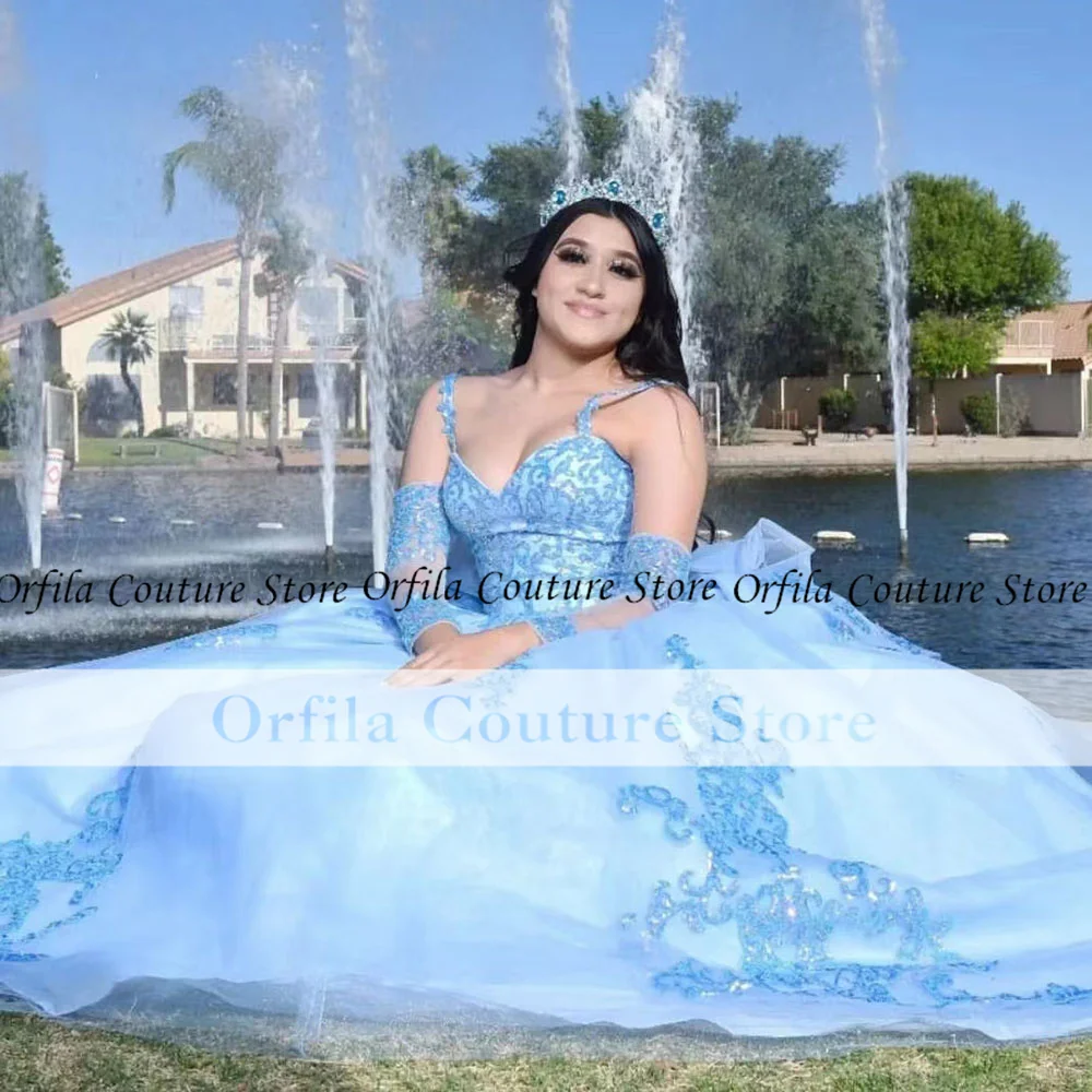 Orfila Quinceanera платья с блестками кружева Charro мексиканские vestidos de 15 лет на тонких бретельках милое платье 16