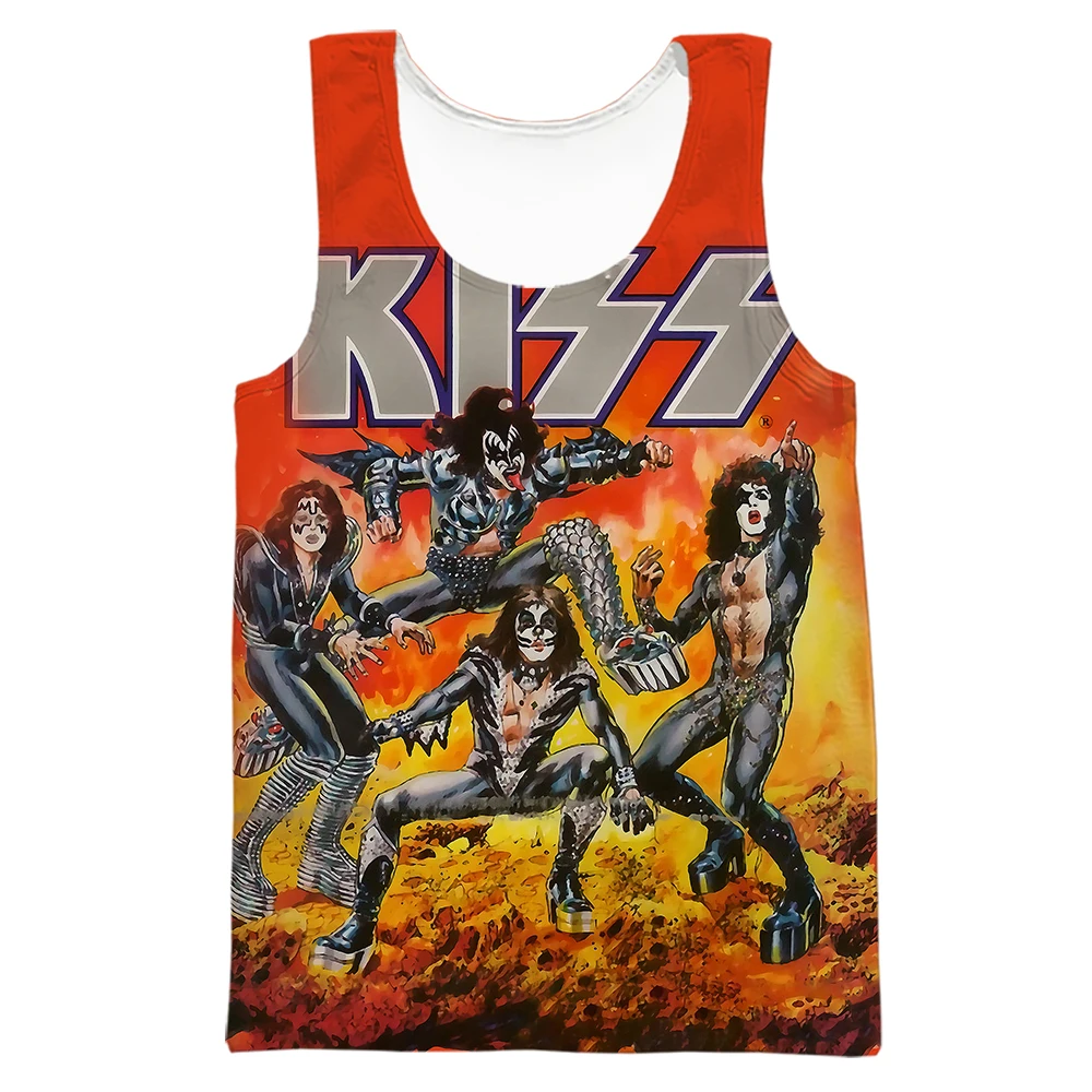 

CLOOCL Kiss Men's Tank Tops 3D Graphic Vest Gym Clothing for Men Casual Sportswear Men Clothing Dropshipping