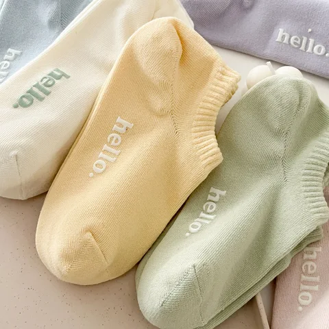 New Women Socks Low-cut Spring Summer Candy Color Cotton Anti-slip Socks Colorful Breathable No Show Short Socks Girls Casual