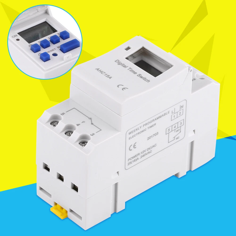 Еженедельный Программируемый ЖК-дисплей Электронный Релейный Таймер