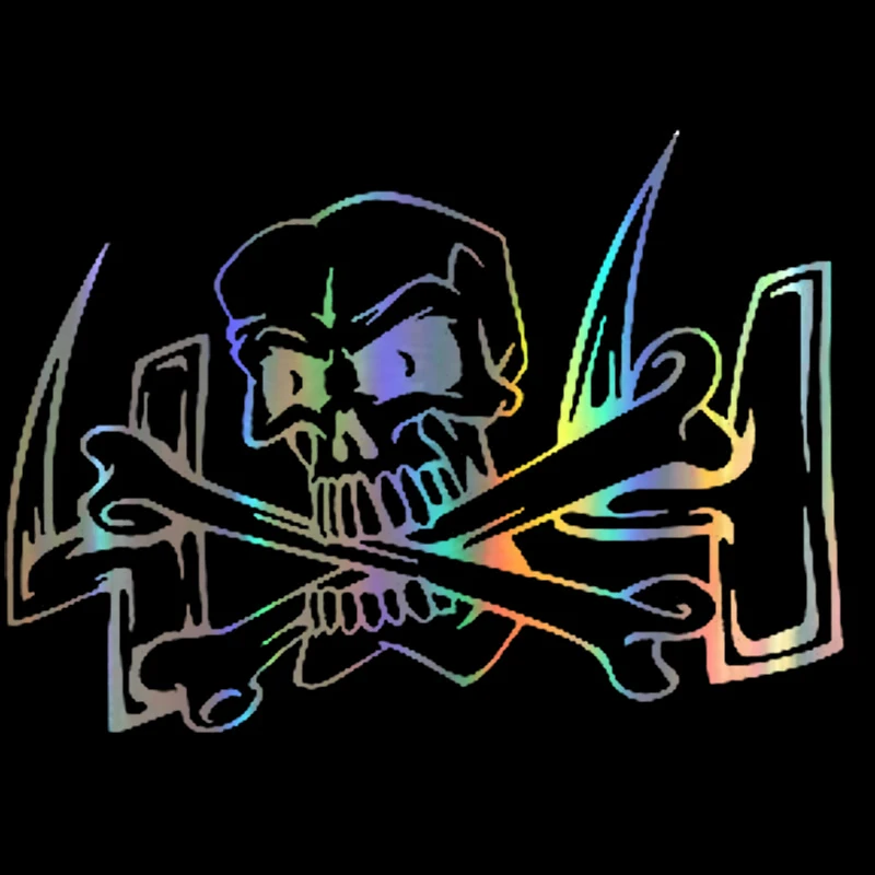 

FunnyCar Sticker 3D Skull Sticker on Car Reflective Laser MotorcycleRefrigerator Laptop Decals Sticker Vinly Car Styling