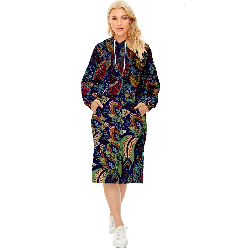 

Exotic Print платье женское Casual Sport Woman Clothes Luxury Sweatshirt Dress Hoodies Autumn Sports Casual Long Sleeve