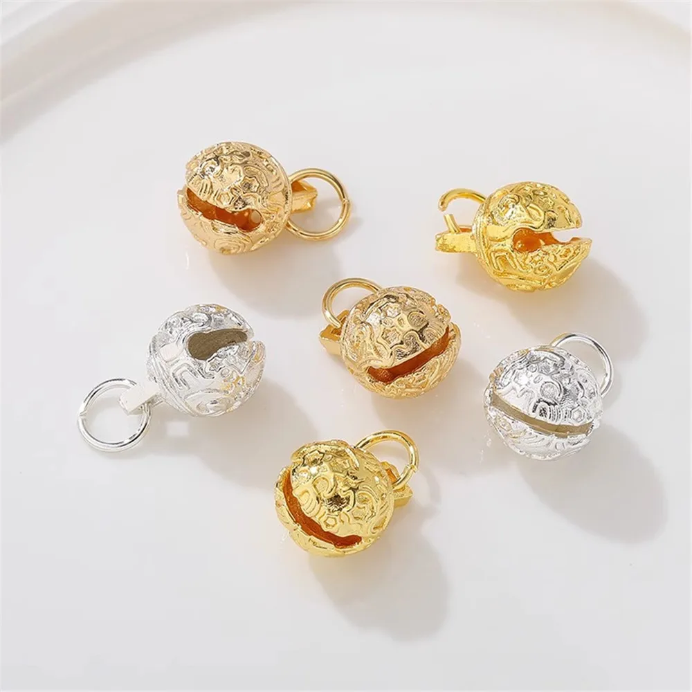 Позолоченный полый колокольчик с головой тигра 14 к Маленькая подвеска ручной