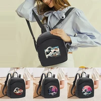 small backpack men and women outdoor multifunctional small school bags wave print trendy style travel bag shoulder handlebags