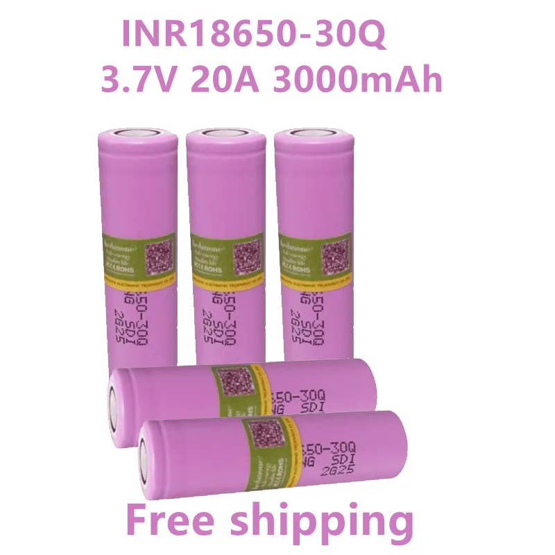 

New Made In Korea18650 3000mAh 20A Discharge INR18650-30Q 3.7v 18650 Battery 3.7V Rechargable Battery+free Shipping USB Toys FAN