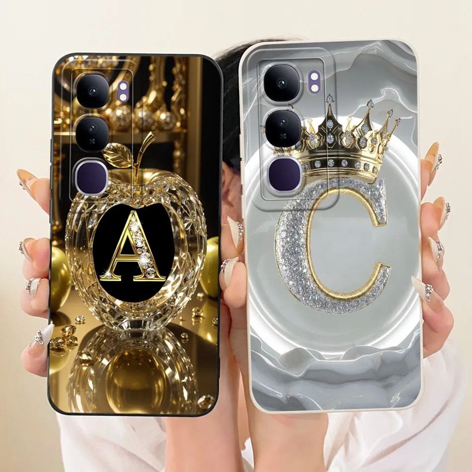 Фото Чехол для телефона Vivo V40 Lite (IDN) с надписью Crystal Crown, мягкий силиконовый чехол-желе для Vivo V40lite 4G 5G (IDN) V2417 №1
