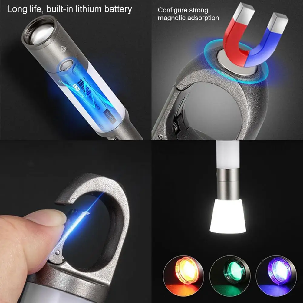 

Camping Light Camping Flashlight Compact Rechargeable Camping Flashlight High Waterproof Multiple Modes Essential Emergency